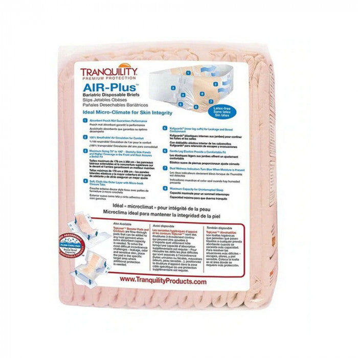 Tranquility Air Plus Bariatric Disposable Stretch Briefs Heavy Absorbency